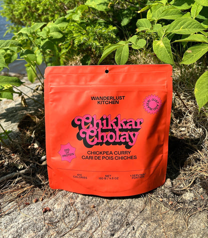 Wanderlust Kitchen Chikkary Cholay Chickpea Curry package on a natural background